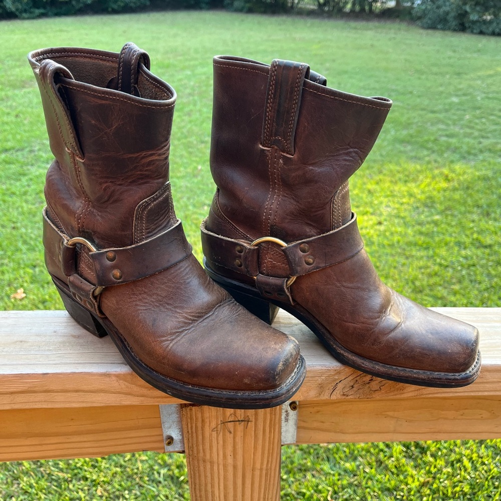 Frye square Toe Harness Boots
